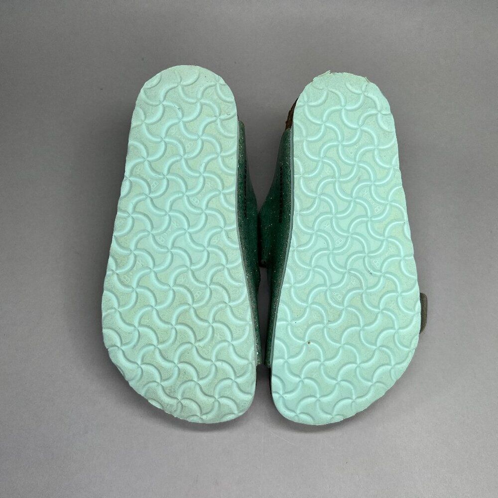 Birkenstock Arizona Sandals Little Girls Size 8.5 Sparkly Turquoise Buckle Slide - Picture 10 of 12
